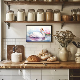 Serene Swan in Watercolor Poster