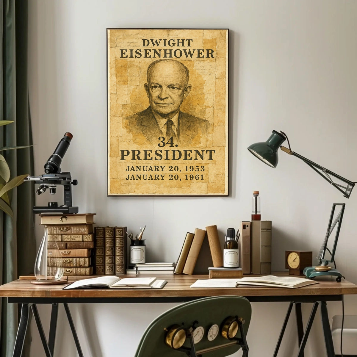 Eisenhower Vintage Presidential Portrait Collectors Poster