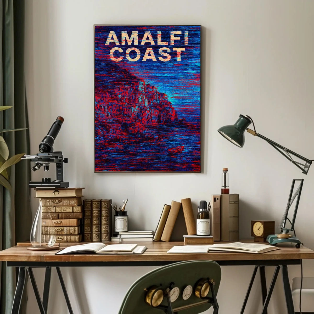 Amalfi Coast Poster Art Print for Coastal Home Decor