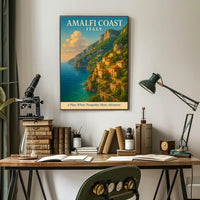 Amalfi Coast Italy Travel Destination Poster