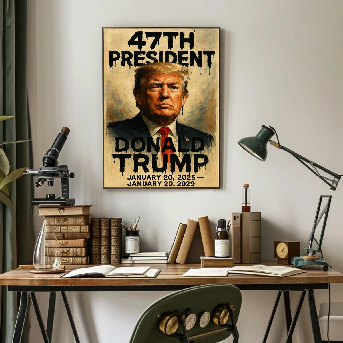 Trump Visionary Patriotic Leadership Cinematic Poster