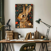Whimsical Rabbit Floral Wonderland Poster