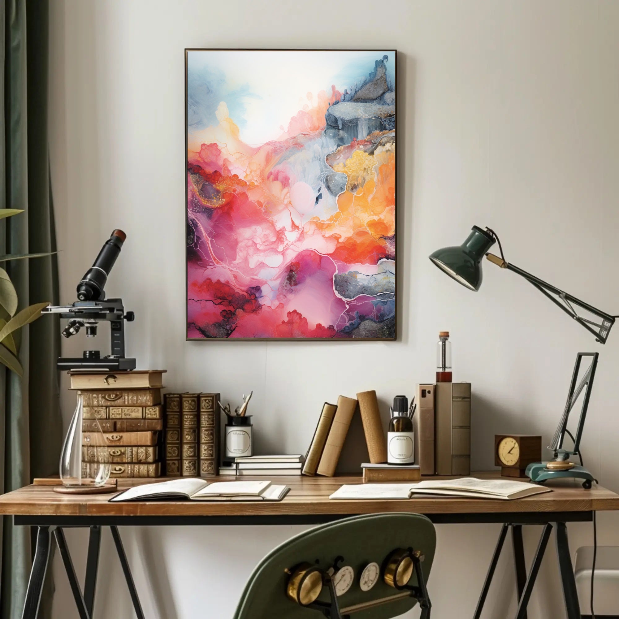 Abstract Colorful Waves Abstract Poster