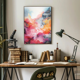Abstract Colorful Waves Abstract Poster