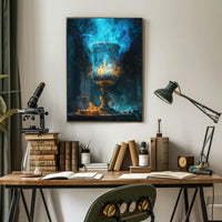Mystical Chalice Fantasy Poster: Enchanting Fire Display PosterGoat