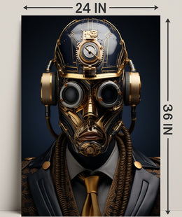 Steampunk Cyborg Portrait Poster PosterGoat