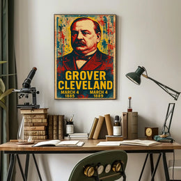Grover Cleveland 22nd President of the United States Street Art Mashup Poster