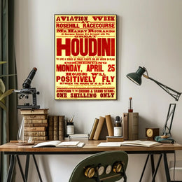 Houdini Aviation Show Vintage Cultural Heritage Poster