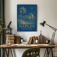 Naples Florida Poster Palm Trees Beach Vibe Wall Art