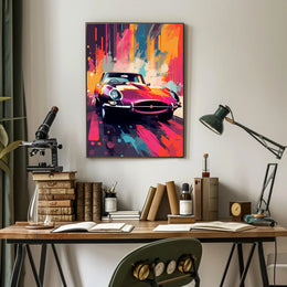 Vibrant Classic Car Art Poster