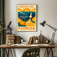 Florida's Vibrant Tribute: Retro Travel Poster