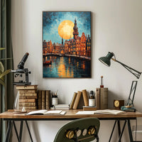 Moonlit Canals Poster