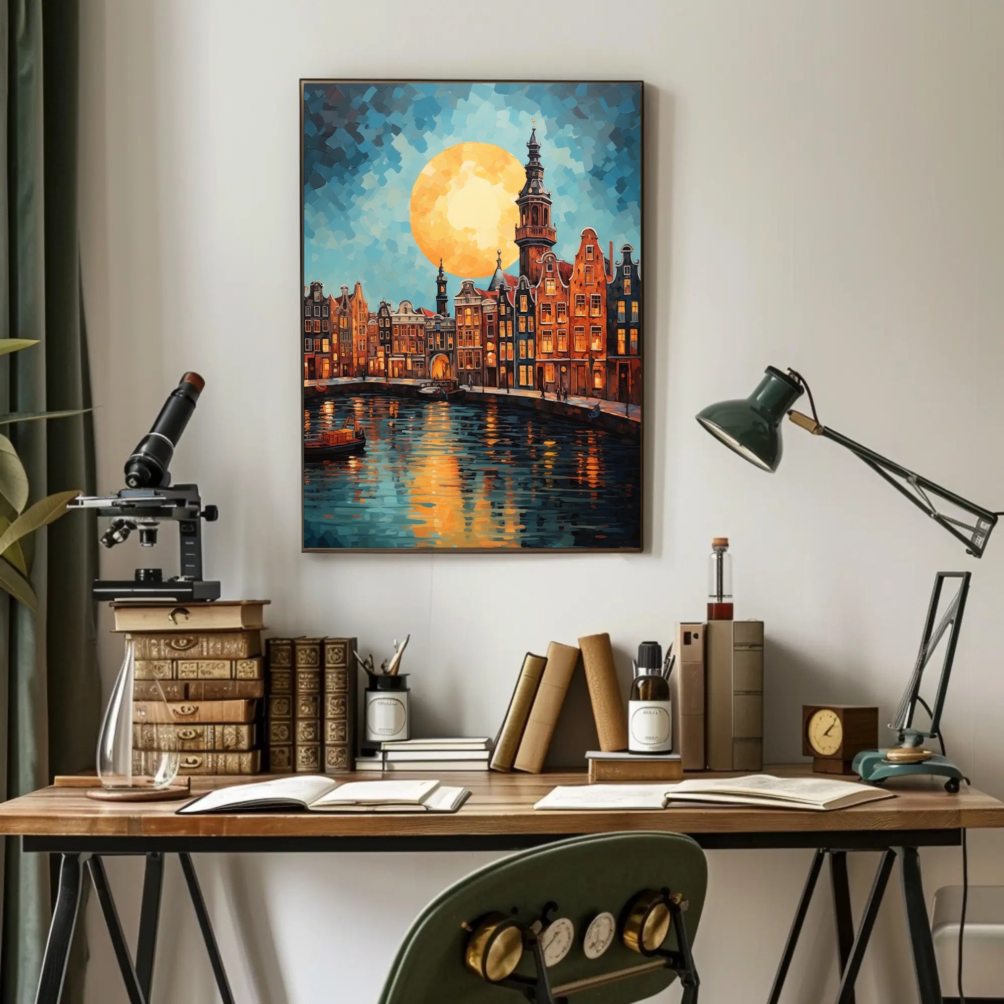 Moonlit Canals Poster