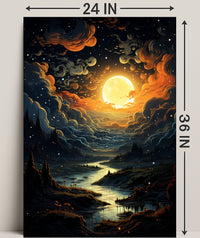 Enchanted Moonlit Landscape Poster