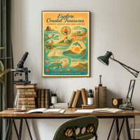 Explore Coastal Treasures Wall Art Print PosterGoat