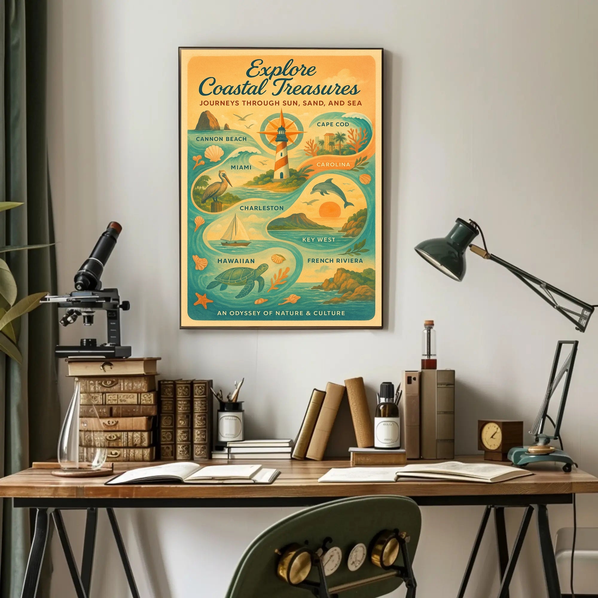 Explore Coastal Treasures Wall Art Print PosterGoat