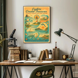 Explore Coastal Treasures Wall Art Print PosterGoat