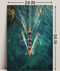 Rowing Team In Action Poster PosterGoat