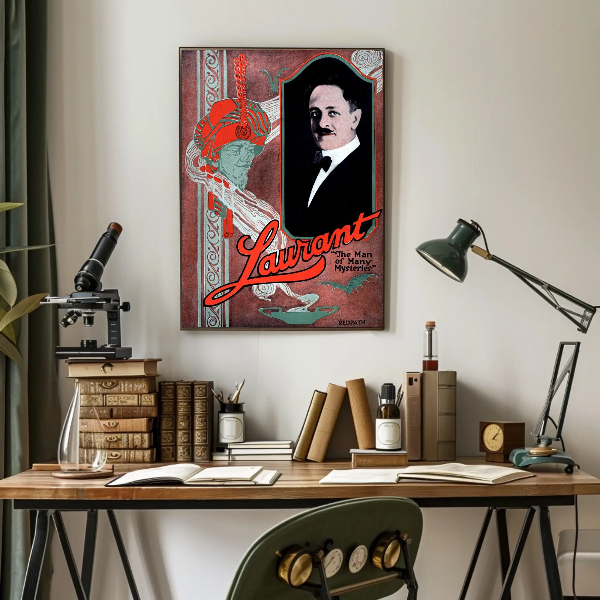 Laurant's Enigmatic Vintage Illusionist Magic Show Poster - Artistic Poster