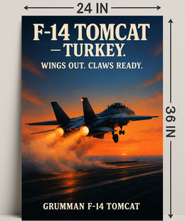 Grumman F-14 Tomcat Wings Out, Claws Ready Poster PosterGoat