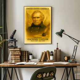 Zachary Taylor 12th President of the United States Vintage Watercolor Poster