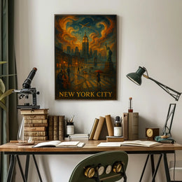 New York City A Vibrant Evening Poster