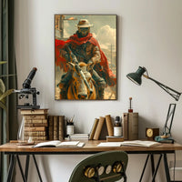 Futuristic Dystopian Horse Rider Poster Art Print PosterGoat
