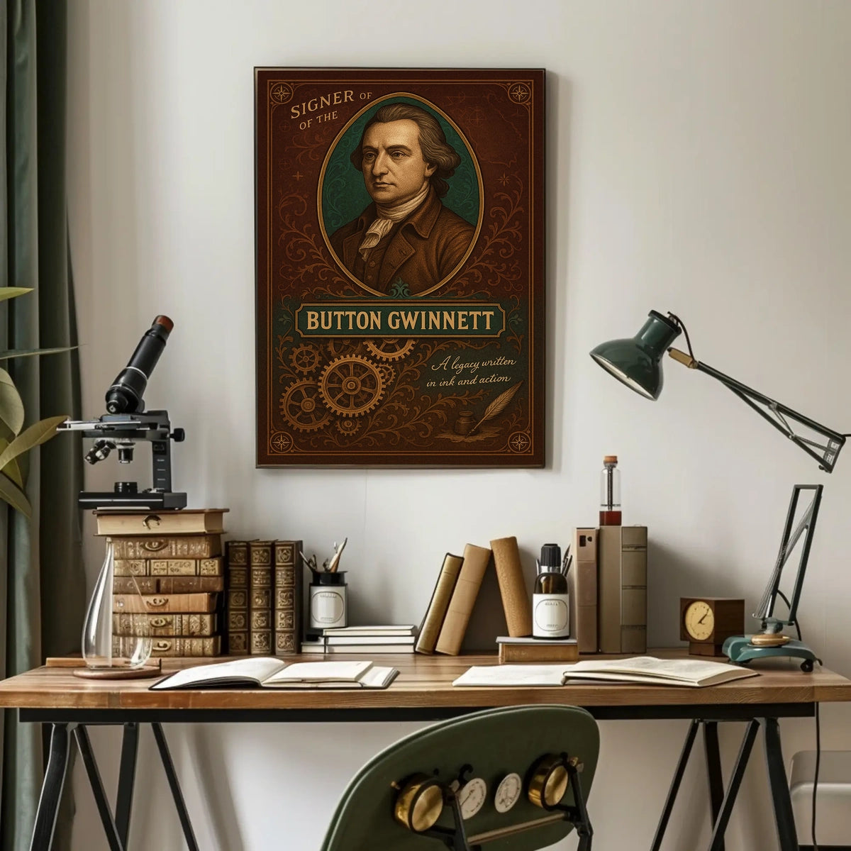 Button Gwinnett Signer Of The Poster