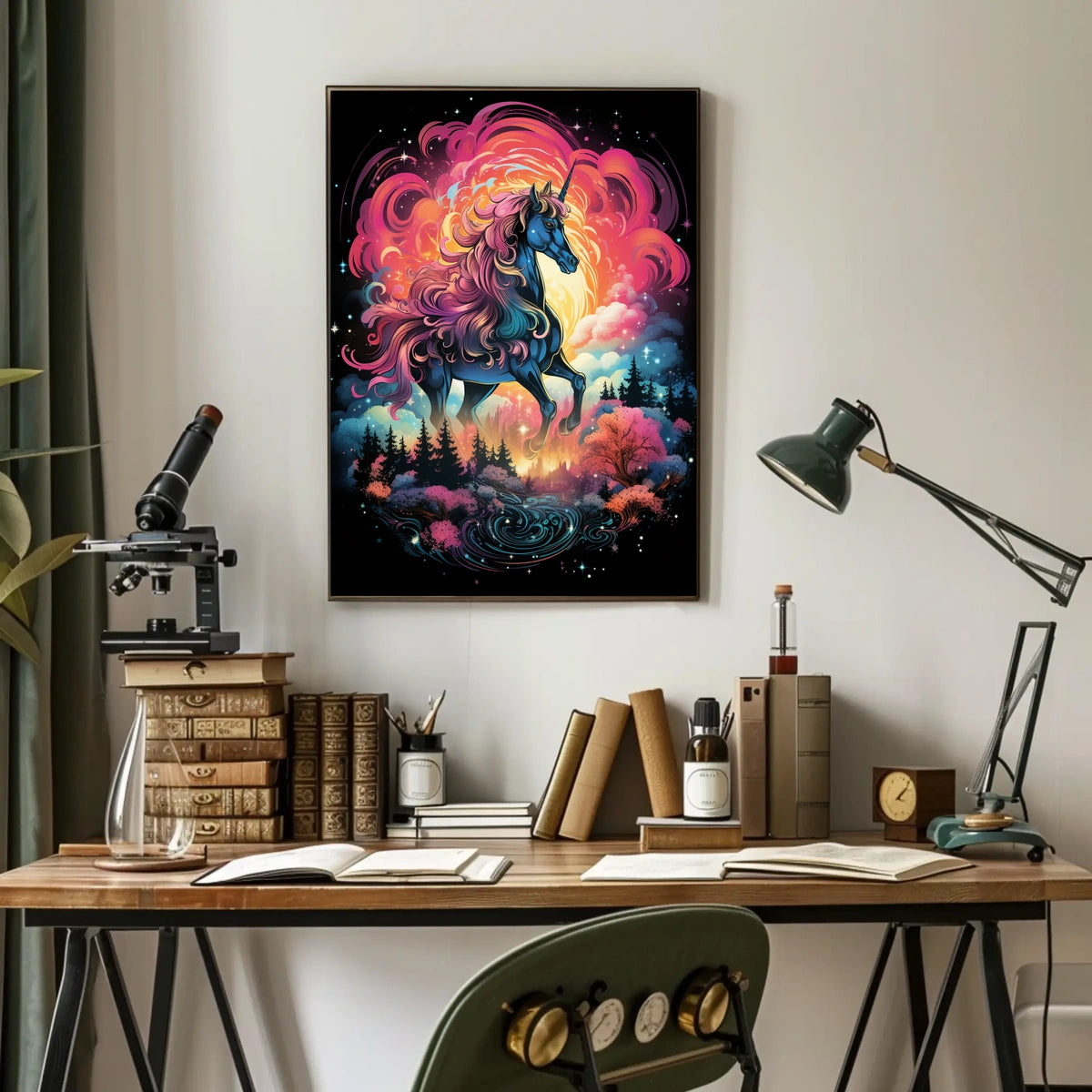 Majestic Unicorn Fantasy Art Poster for Home Decor