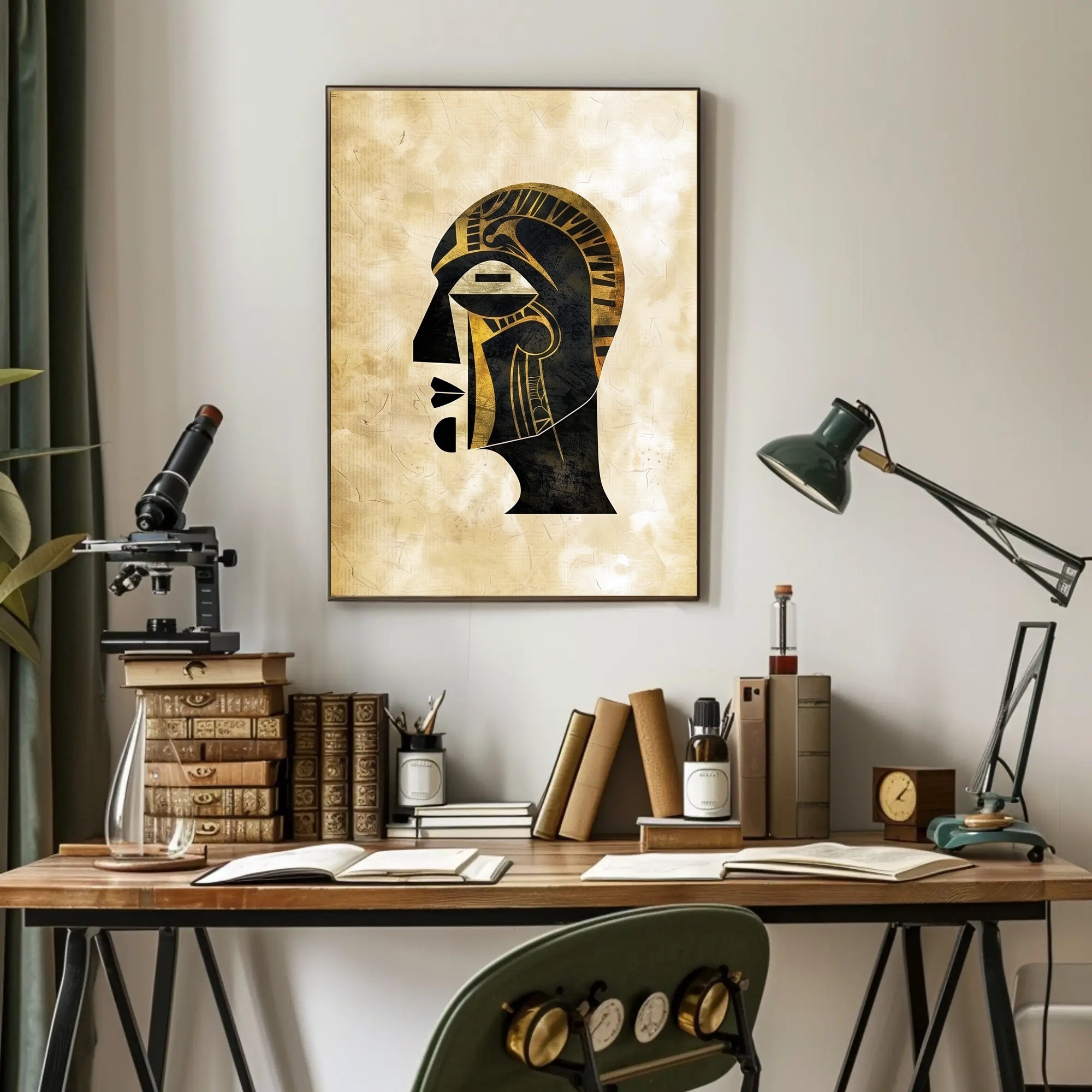 Pharaoh Abstract Poster Wall Art Gold Minimalist Print
