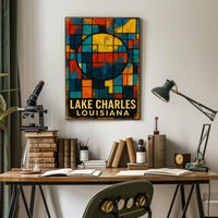 Lake Charles Geometric Abstract Art Poster