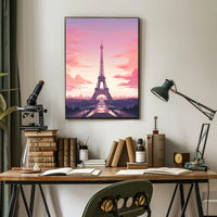 Eiffel Tower Romantic Colors Dreamy Travel Poster