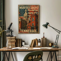 Murfreesboro Skyline Wanderlust Realism Poster