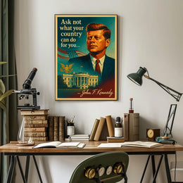 Vintage Patriotic Presidential Quote Poster Wall Art