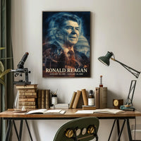 Ronald Reagan 40th President of the United States Double Exposure Poster