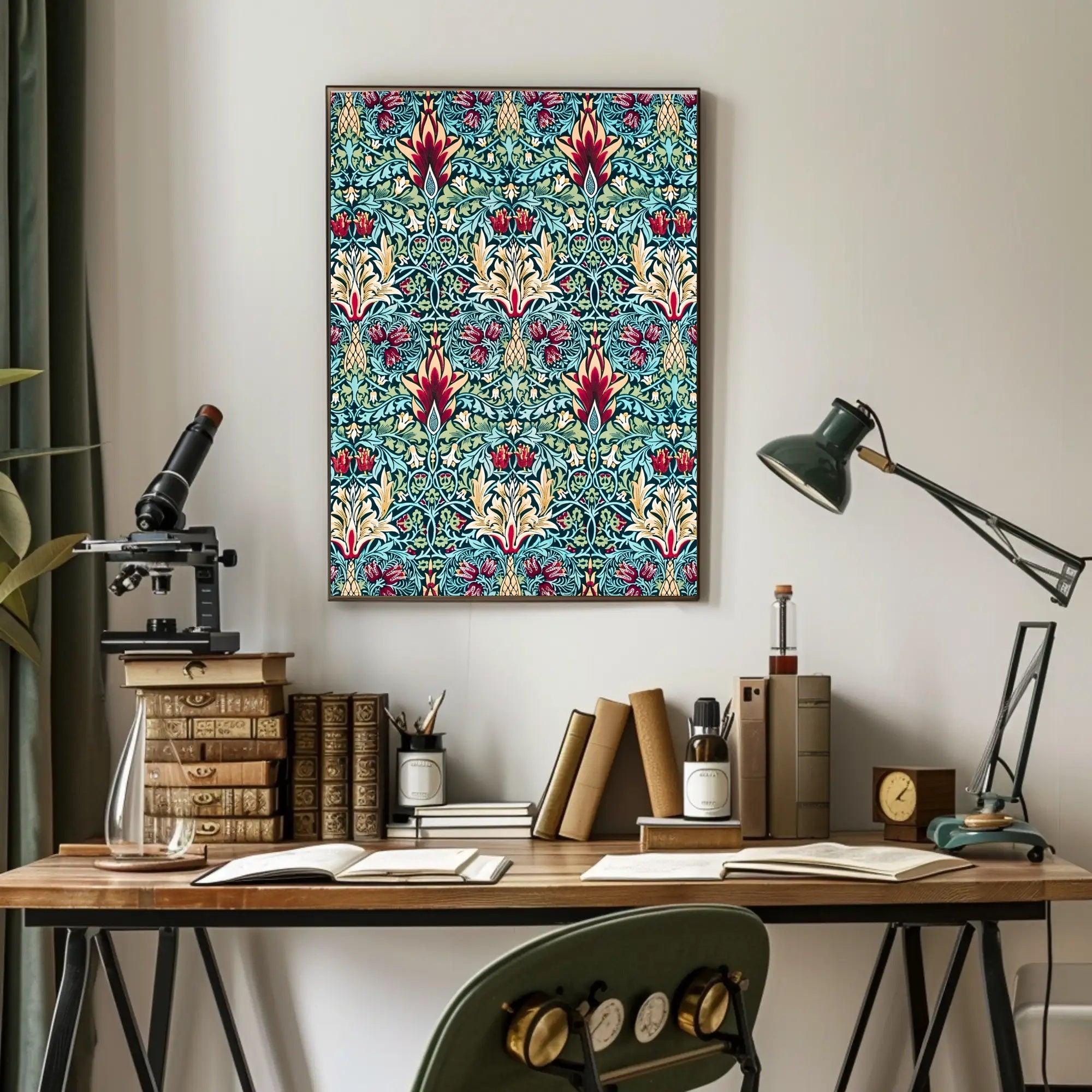Victorian Floral Elegance: Abstract or Artistic Poster
