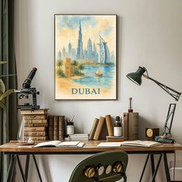 Discover Dubai A Watercolor Skyline Masterpiece