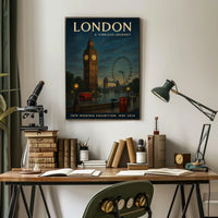 London's Iconic Landmarks Vintage Travel Poster Art