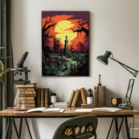 Eerie Graveyard At Dusk Poster