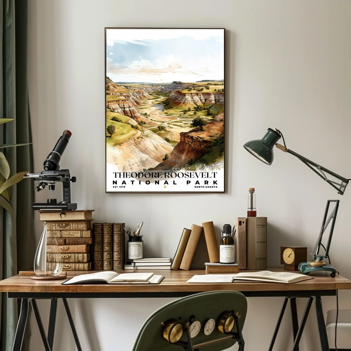 Theodore Roosevelt Watercolor Wall Art Poster