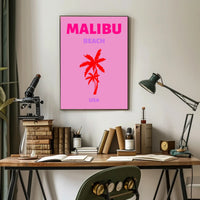 Malibu Beach Sunset Vibes Travel Poster PosterGoat