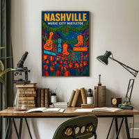 Nashville Music City Mistletoe Poster