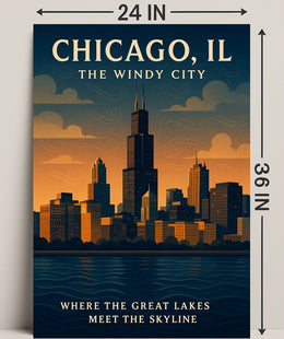 Chicago The Windy City Poster PosterGoat