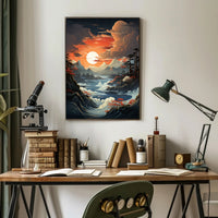 Serene Sunset Over Majestic Waters Poster PosterGoat