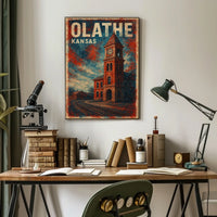 Olathe, Kansas Vintage Railway Vintage Poster
