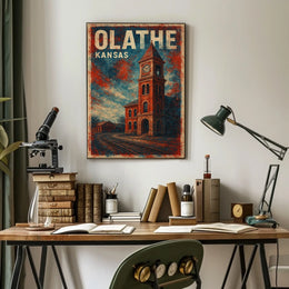 Olathe, Kansas Vintage Railway Vintage Poster