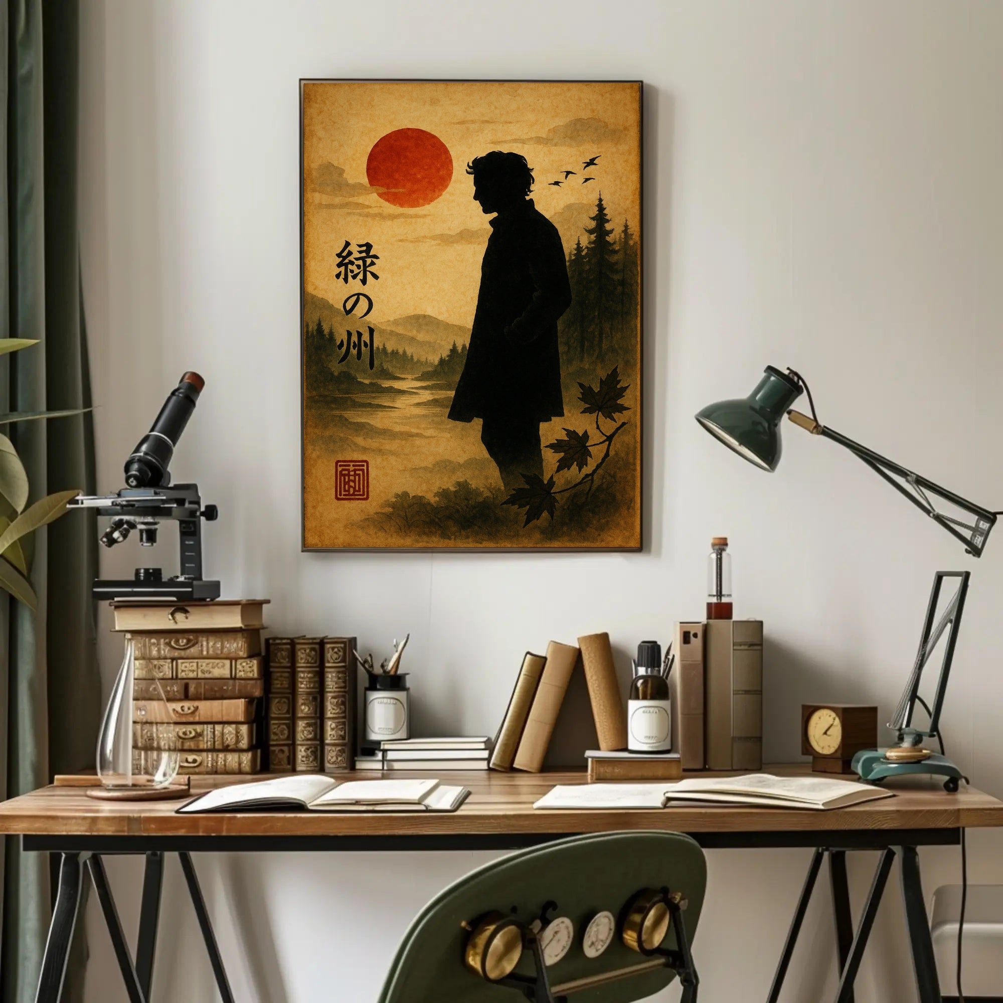 Silhouette at Sunset Art Print Wall Decor