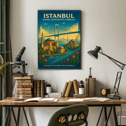 Istanbul Where Continents Embrace Poster