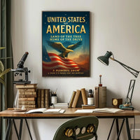 Patriotic Bald Eagle Americana Poster - Cultural or Heritage Poster PosterGoat