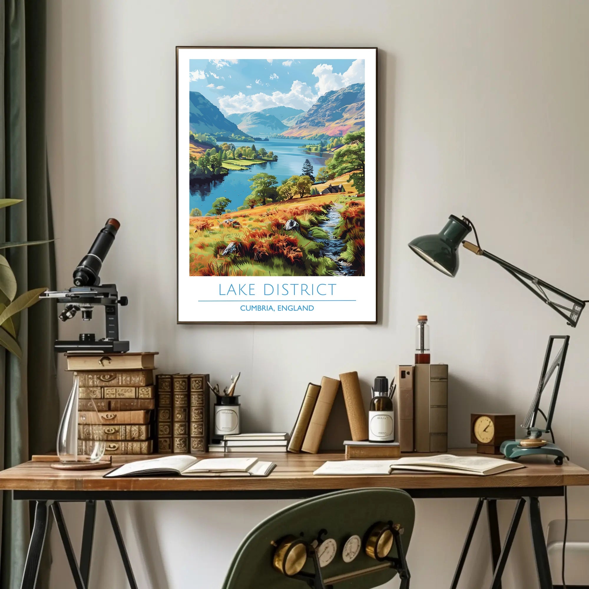 Lake District Escape: Vintage Style Travel Poster